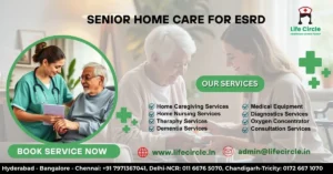 Senior Home Care for ESRD: Caregiver assisting an elderly patient with ESRD at home