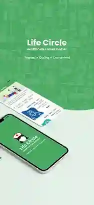 Life Circle mobile app interface for trusted home healthcare and caregiver services