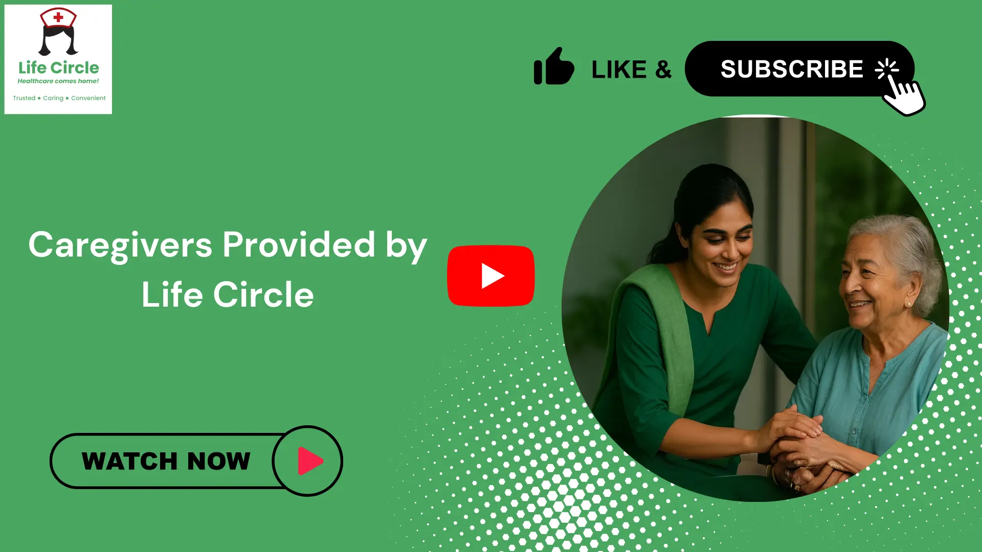 Life Circle caregiver providing compassionate home care support to a senior, assisting with daily activities and ensuring comfort and safety.