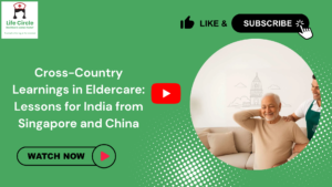 Caregiver assisting an elderly man at home, symbolizing cross-country eldercare learnings and global care models relevant to India.