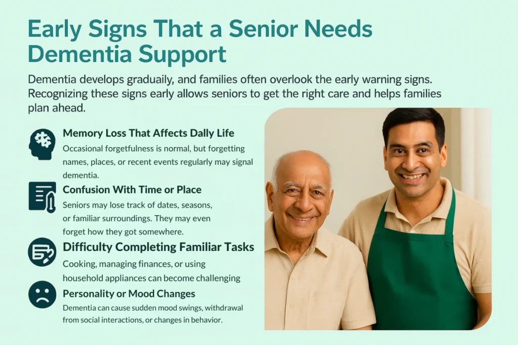 early signs dementia support |Early Signs That a Senior Needs Dementia Support,