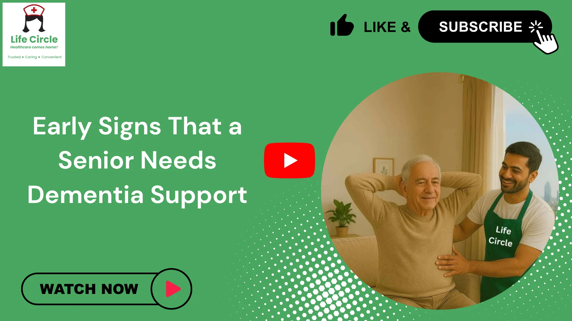 Elderly person showing early signs of dementia being supported by a trained caregiver at home, highlighting behavioural changes and memory-related symptoms.