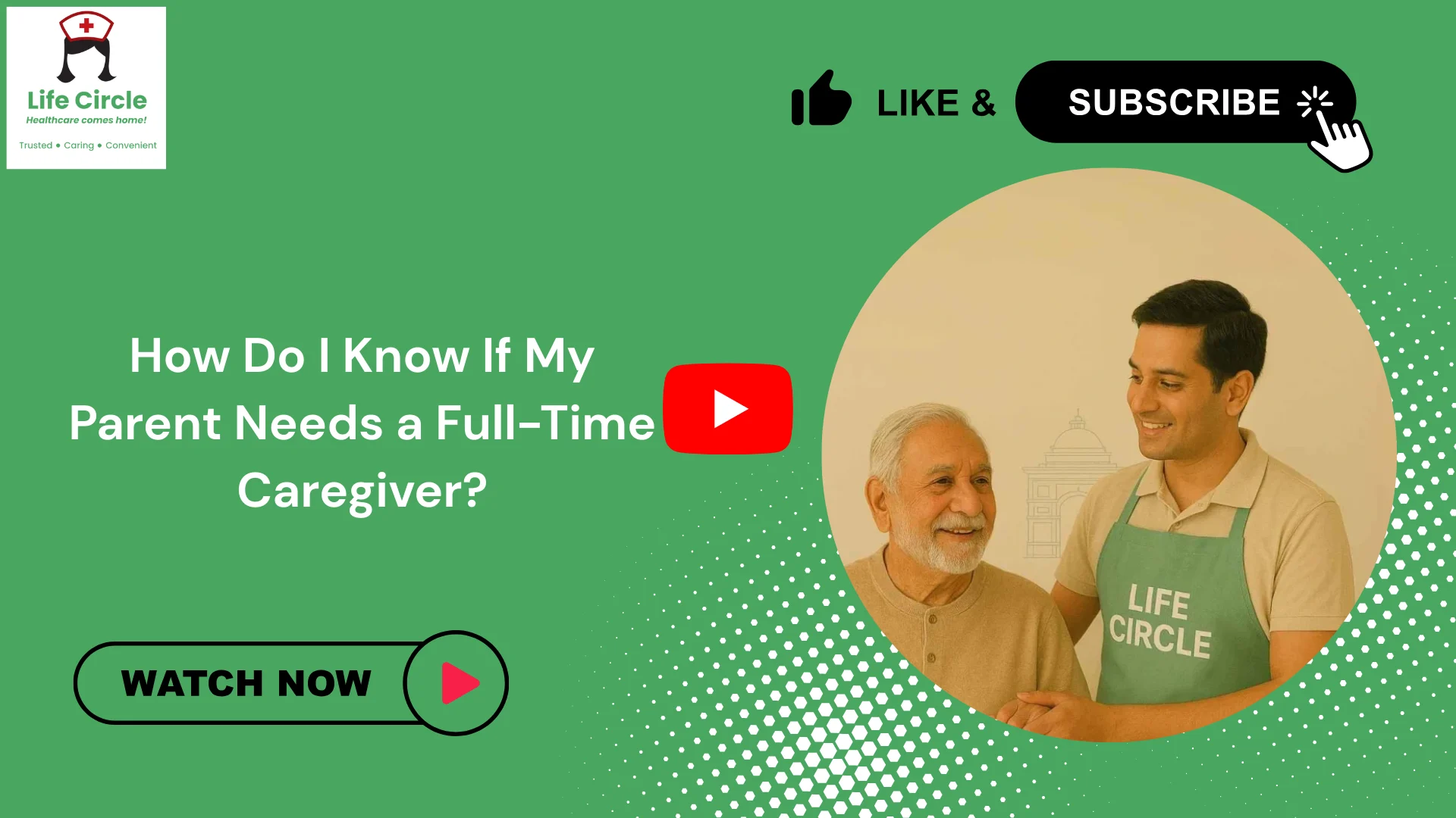 An adult child observing and assisting an elderly parent with daily activities at home, reflecting the decision-making process of determining the need for a full-time caregiver.