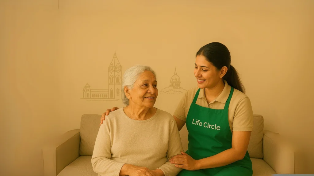 Patient Care Services in Chennai – professional caregiver assisting a patient at home