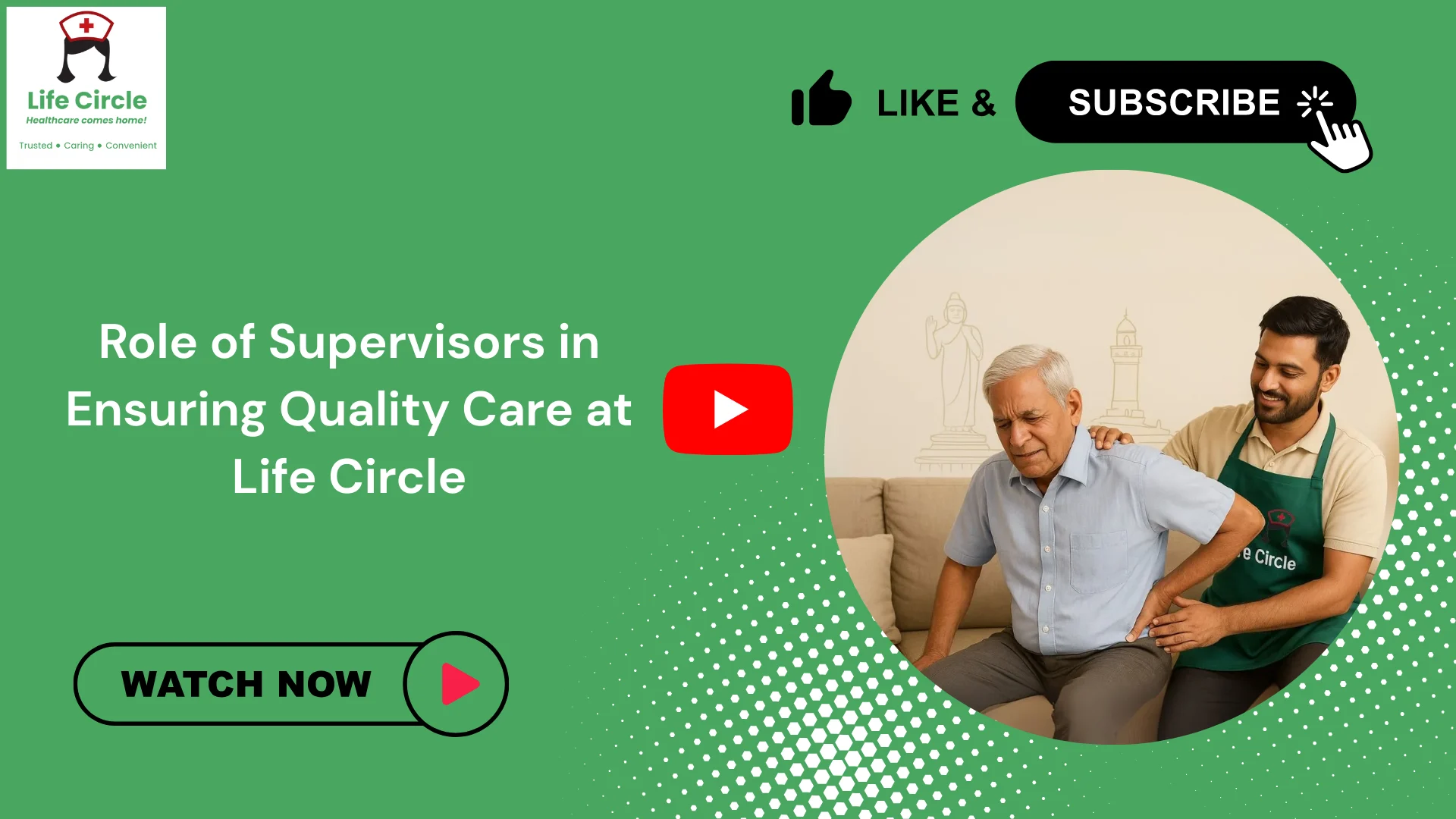 Life Circle care supervisor reviewing caregiver performance and patient well-being during a home visit to ensure quality and safety in home care services.