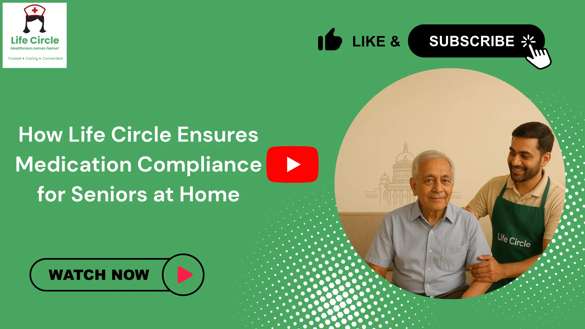 Life Circle caregiver assisting a senior with medication management at home, ensuring timely and accurate medication compliance.