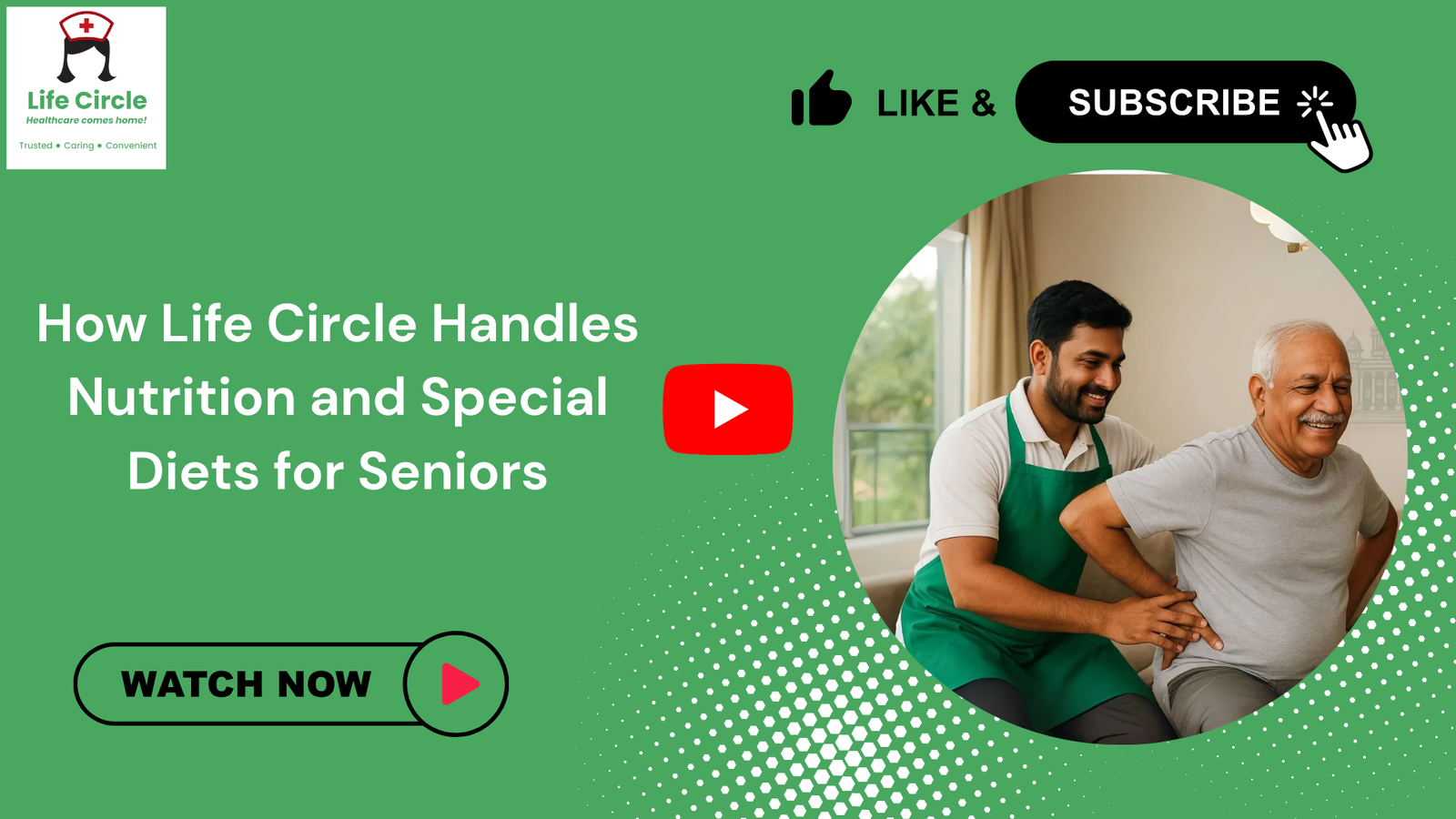 Life Circle caregiver assisting a senior with meal planning and nutrition support at home, ensuring special dietary needs are followed safely.