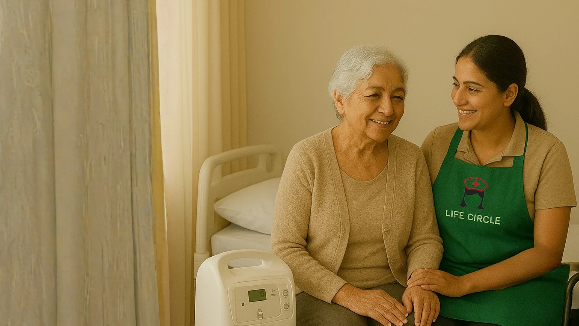 Medical Equipment Rental in Hyderabad – elderly woman with home‑care device